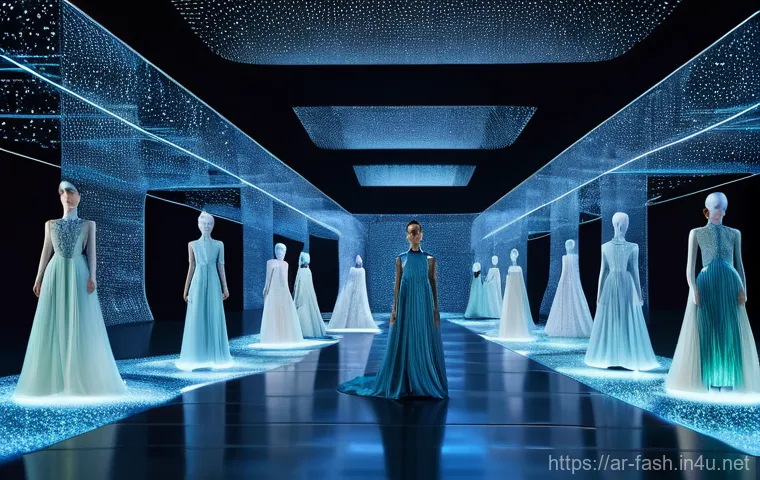 패션디자인 3D 모델링 도입 사례 - **Prompt: "A group of diverse fashion professionals (two men, two women, all in their late 20s to ea...