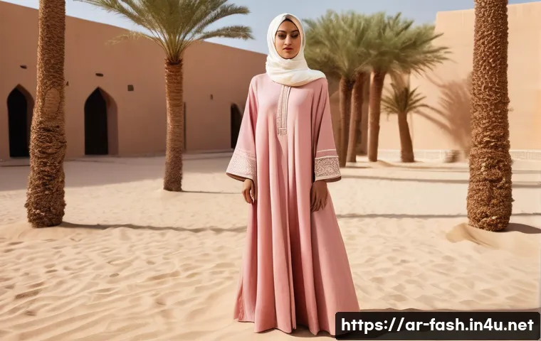 패션디자인 최신 트렌드 분석 - **Sustainable Arab Elegance:** A graceful female figure, embodying a blend of tradition and modernit...